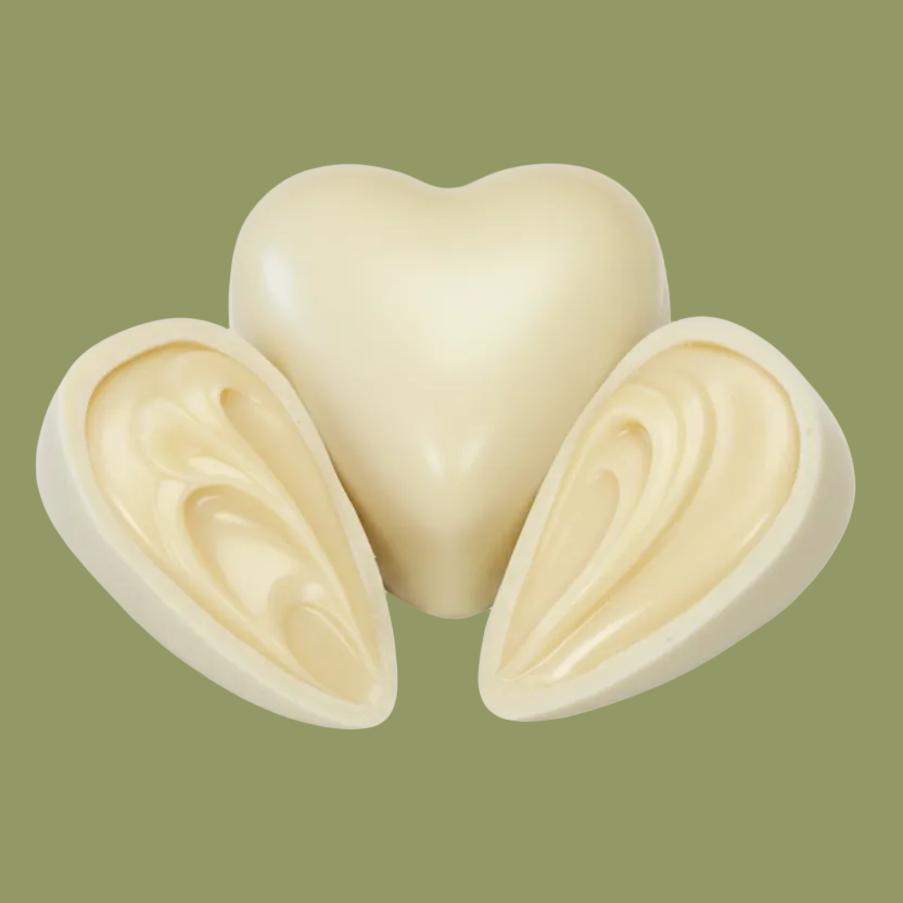 BOX I LOVE YOU 💝 Cuore ripieno crema Ciocc. BIANCO 750gr + 4 creme + barretta “LOVE” + dedica + extra scritta