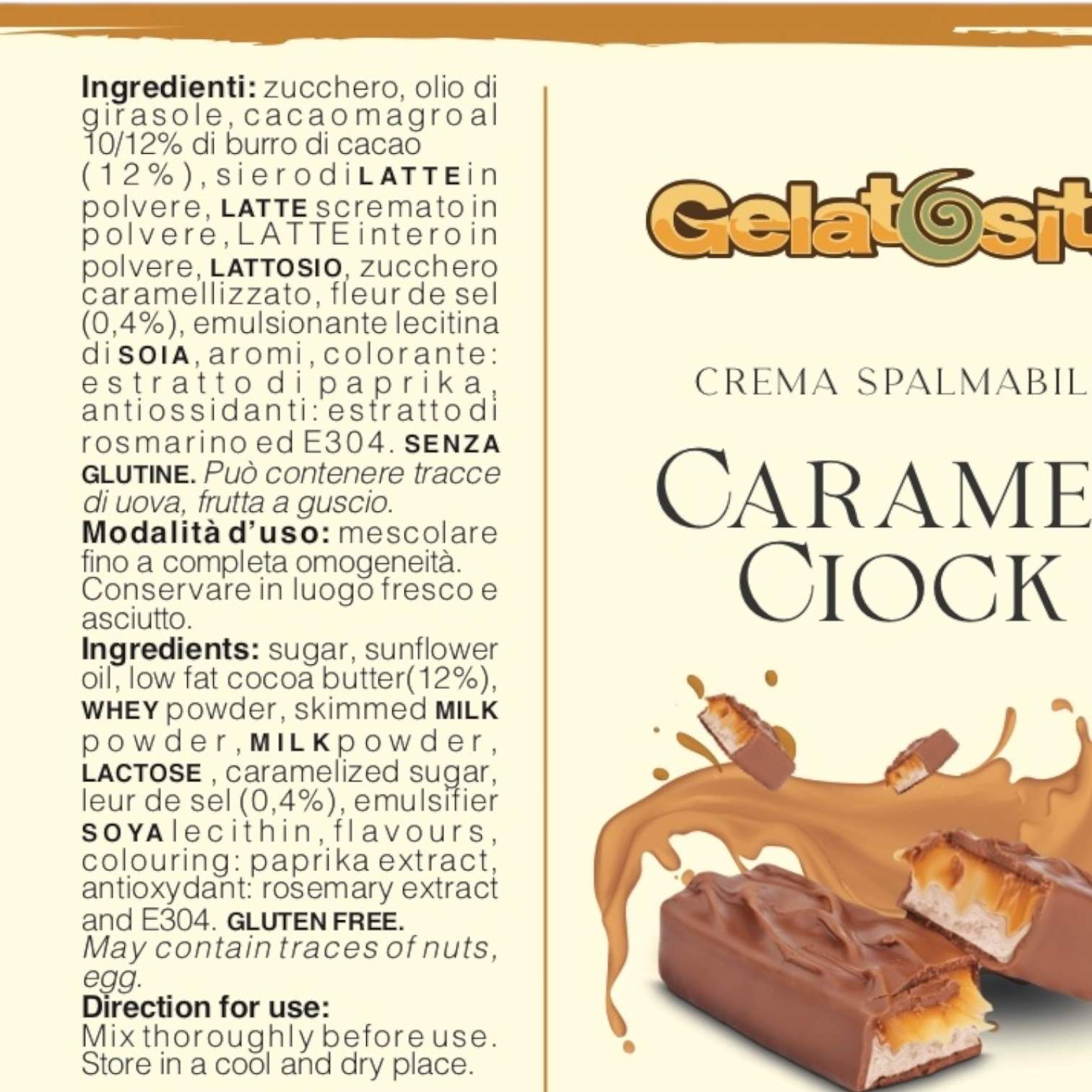 Ricarica Crema Caramel Ciock per "Fontana ChocoParty" 400g