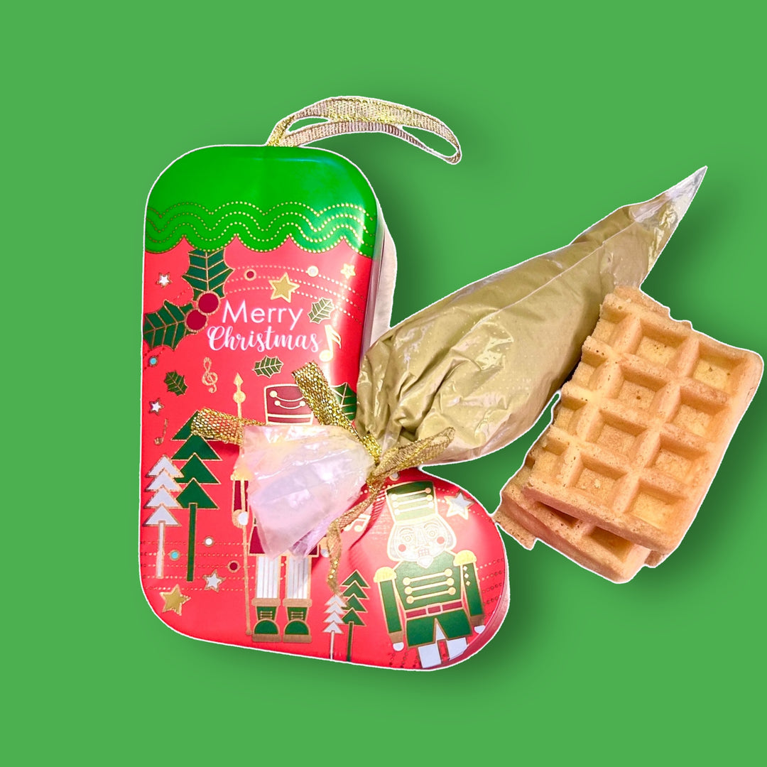 PREZIOSA, LA CALZA di LATTA con kit crema + waffle PREORDINE