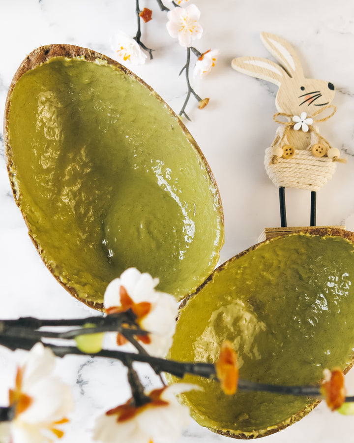 UOVO DUBAI CHOCOLATE AL LATTE 300gr ripieno di Crema Pistacchio&Kataifi