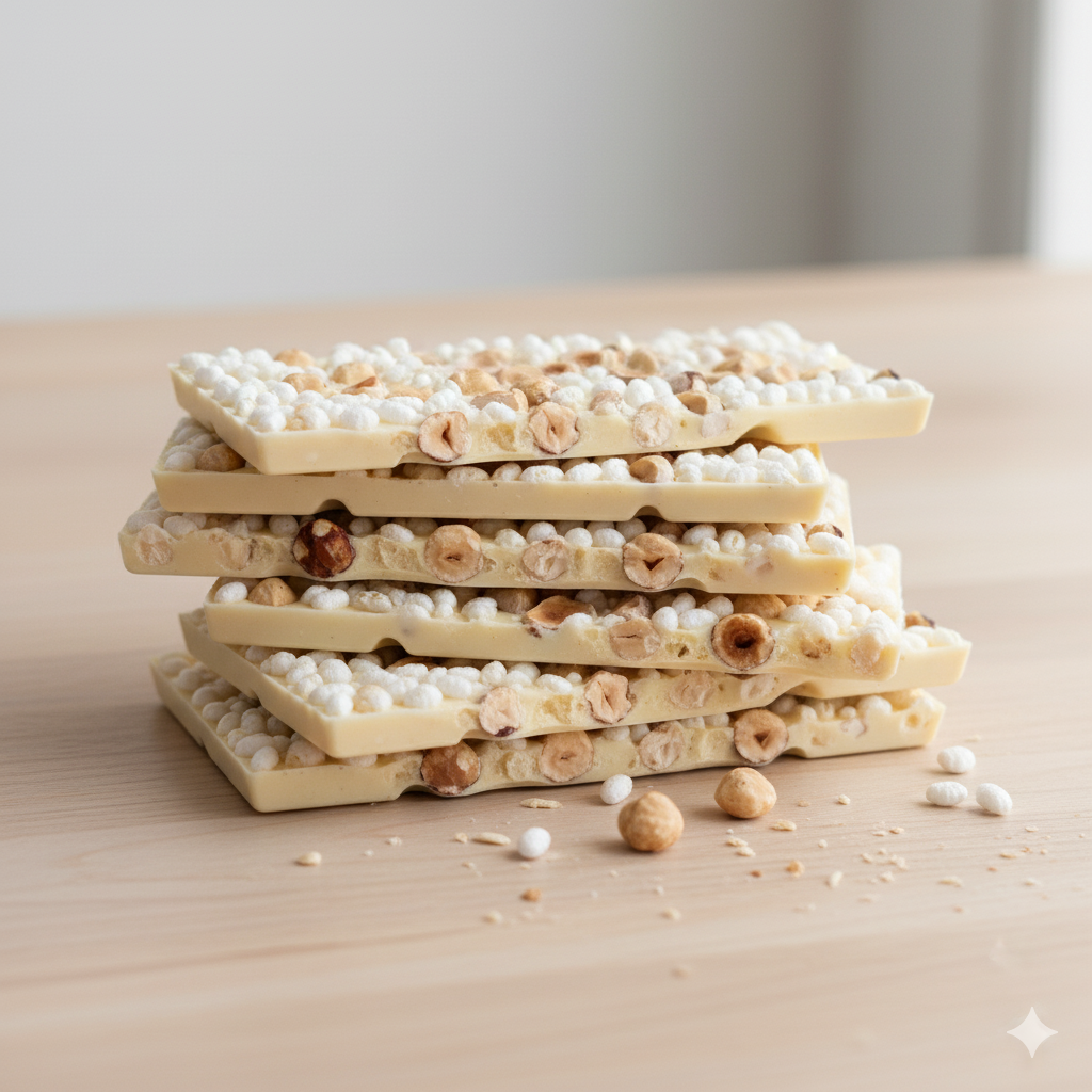 TAVOLETTA Bianca con riso soffiato e nocciole 120 gr