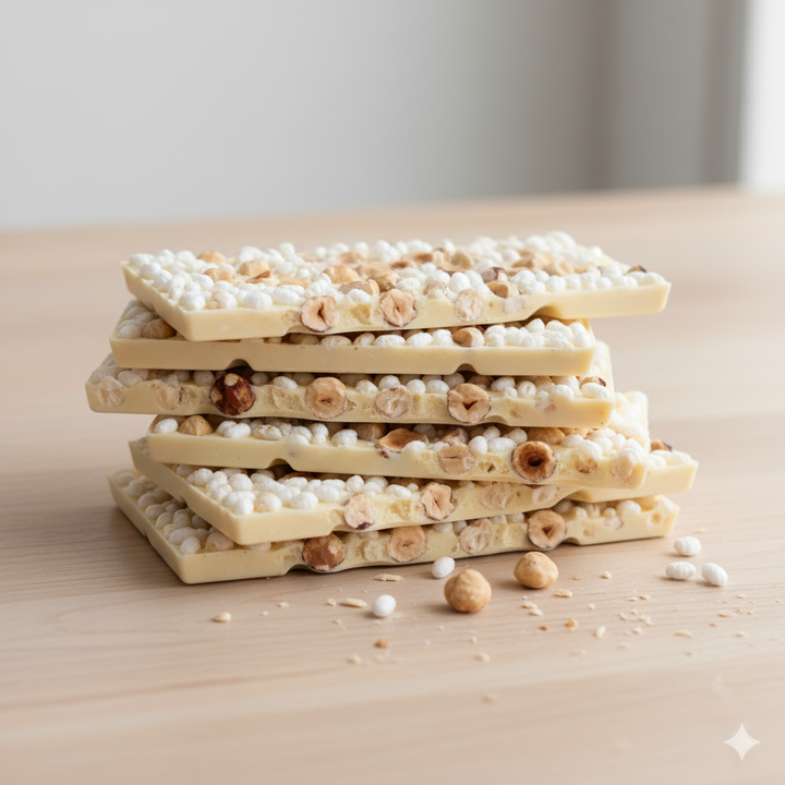 TAVOLETTA Bianca con riso soffiato e nocciole 120 gr