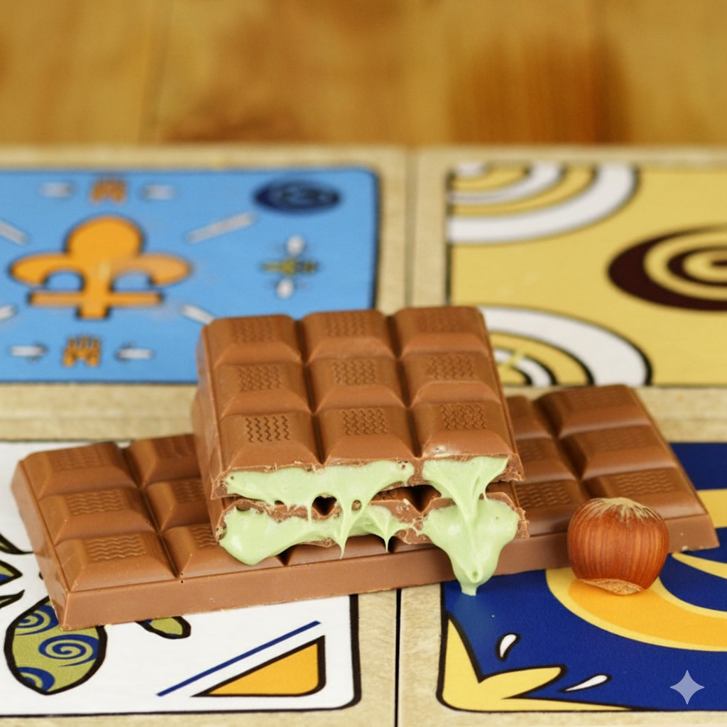 TAVOLETTA al Latte ripiena crema e con granella Pistacchio 120 gr